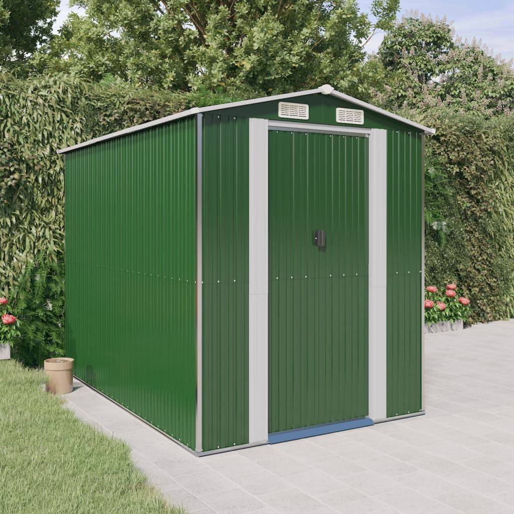 PANGIVO - Abri de jardin avec double porte coulissante - Acier galvanisé vert - 192x274x223 cm - Surface au sol 5,26m² - PANGIVO - Image 2