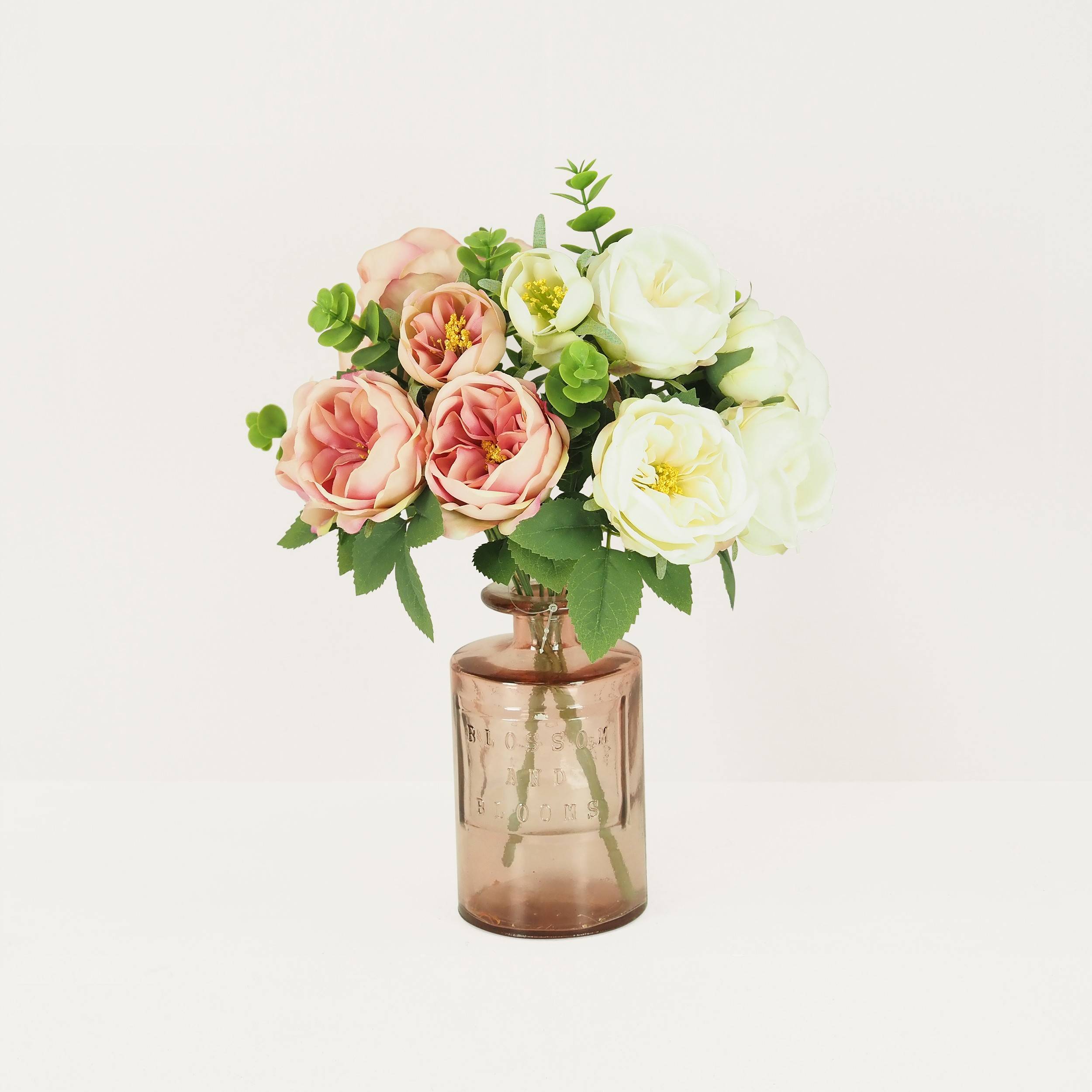 Ligne Deco - Bouquet artificiel de pivoines 32cm rose lot de 2 - Image 5