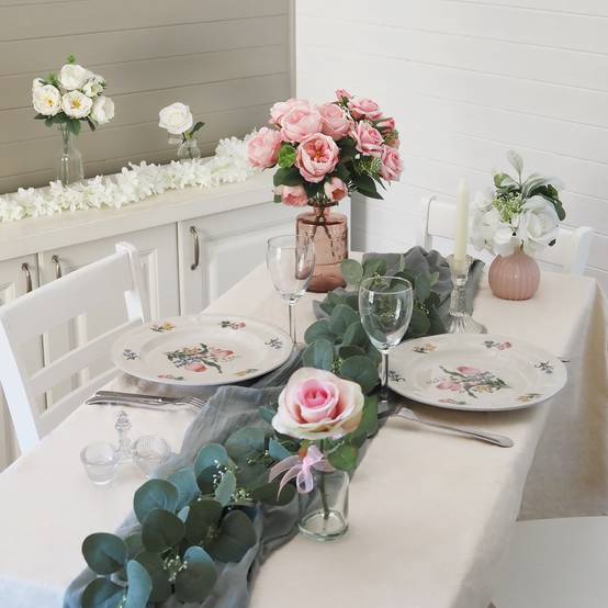 Ligne Deco - Bouquet artificiel de pivoines 32cm rose lot de 2 - Image 3