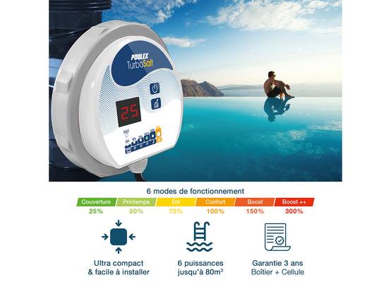Poolex - Électrolyseur de sel Poolex Turbo Salt - CL-TS100 - jusqu'à 10m3 - Imagen 8