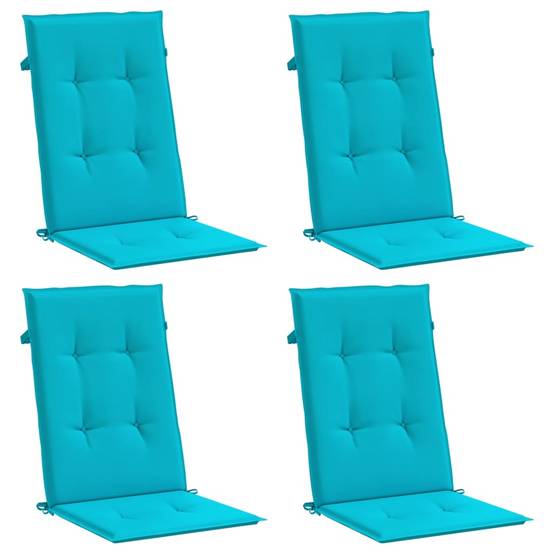 Lot de 4 Coussins Fauteuil Dossier Haut Imperméable Confortable pour Salon de Jardin Turquoise 120x50cm – ComfortXL Outdoor Living - Image 3