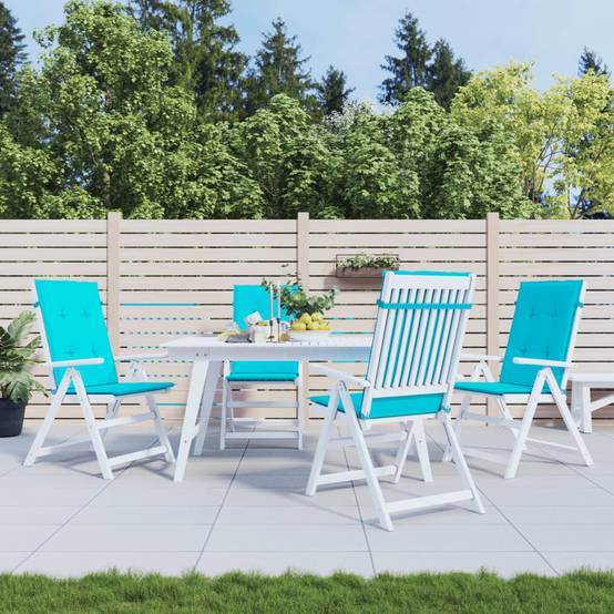 Lot de 4 Coussins Fauteuil Dossier Haut Imperméable Confortable pour Salon de Jardin Turquoise 120x50cm – ComfortXL Outdoor Living - Image 1