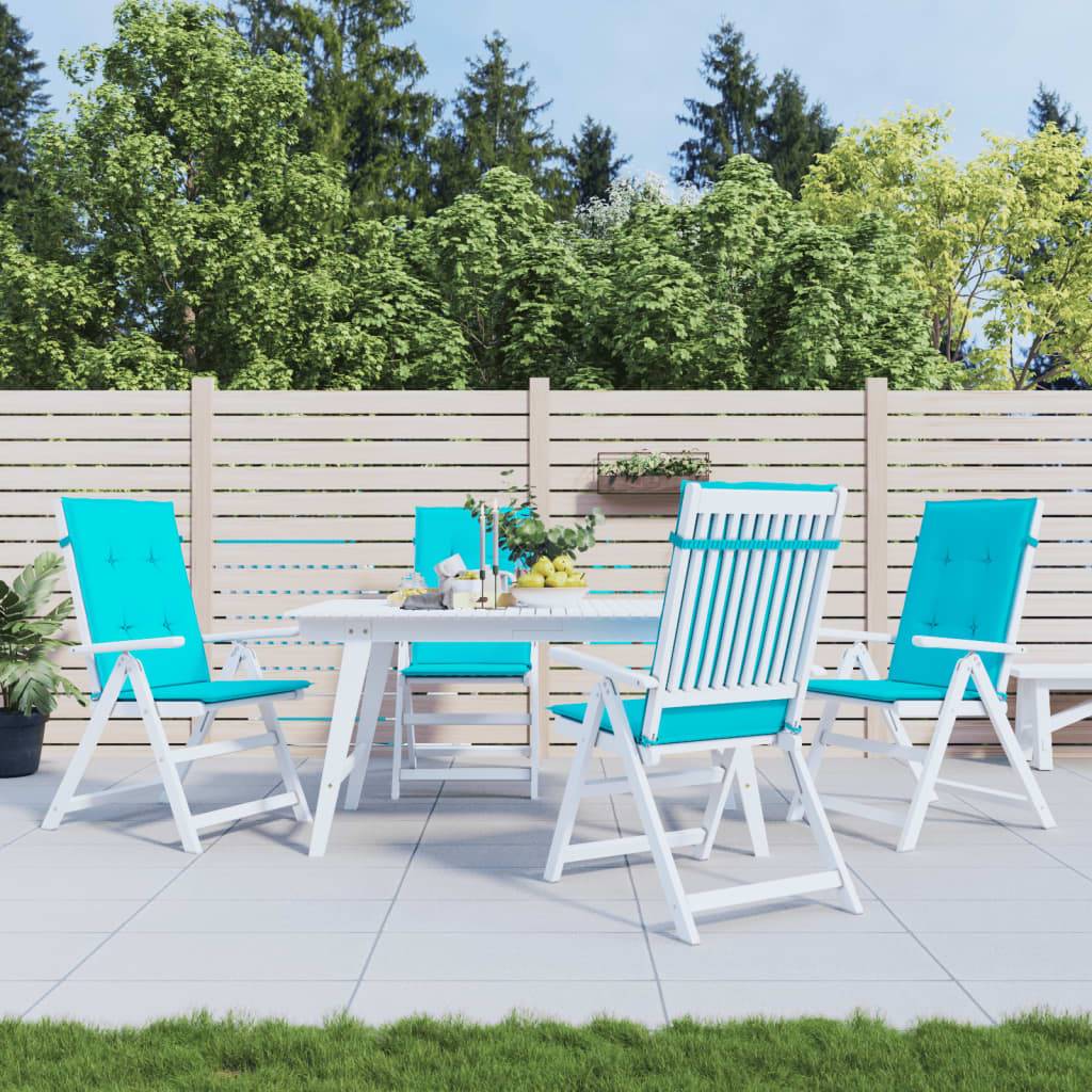 Lot de 4 Coussins Fauteuil Dossier Haut Imperméable Confortable pour Salon de Jardin Turquoise 120x50cm – ComfortXL Outdoor Living - Image 1
