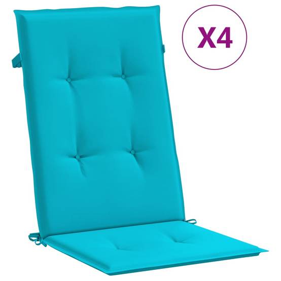 Lot de 4 Coussins Fauteuil Dossier Haut Imperméable Confortable pour Salon de Jardin Turquoise 120x50cm – ComfortXL Outdoor Living - Image 2