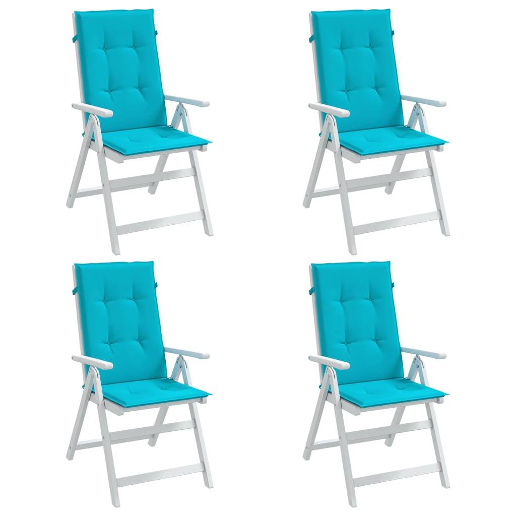Lot de 4 Coussins Fauteuil Dossier Haut Imperméable Confortable pour Salon de Jardin Turquoise 120x50cm – ComfortXL Outdoor Living - Image 4