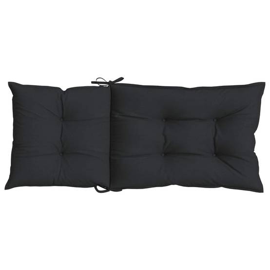 Coussins de chaise dossier haut polyester mélange noir 120 x 50 x 7 cm - PANGIVO - Image 7
