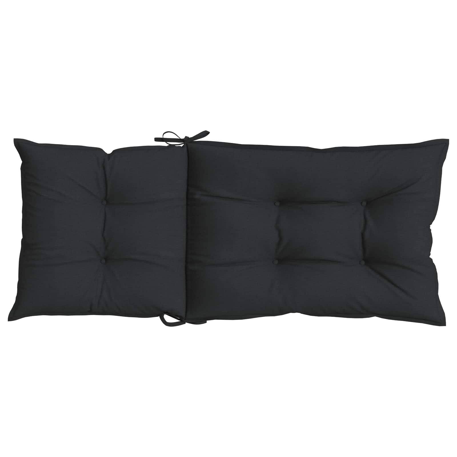 Coussins de chaise dossier haut polyester mélange noir 120 x 50 x 7 cm - PANGIVO - Image 7