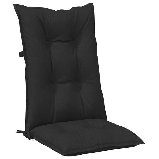 Coussins de chaise dossier haut polyester mélange noir 120 x 50 x 7 cm - PANGIVO - Image 6