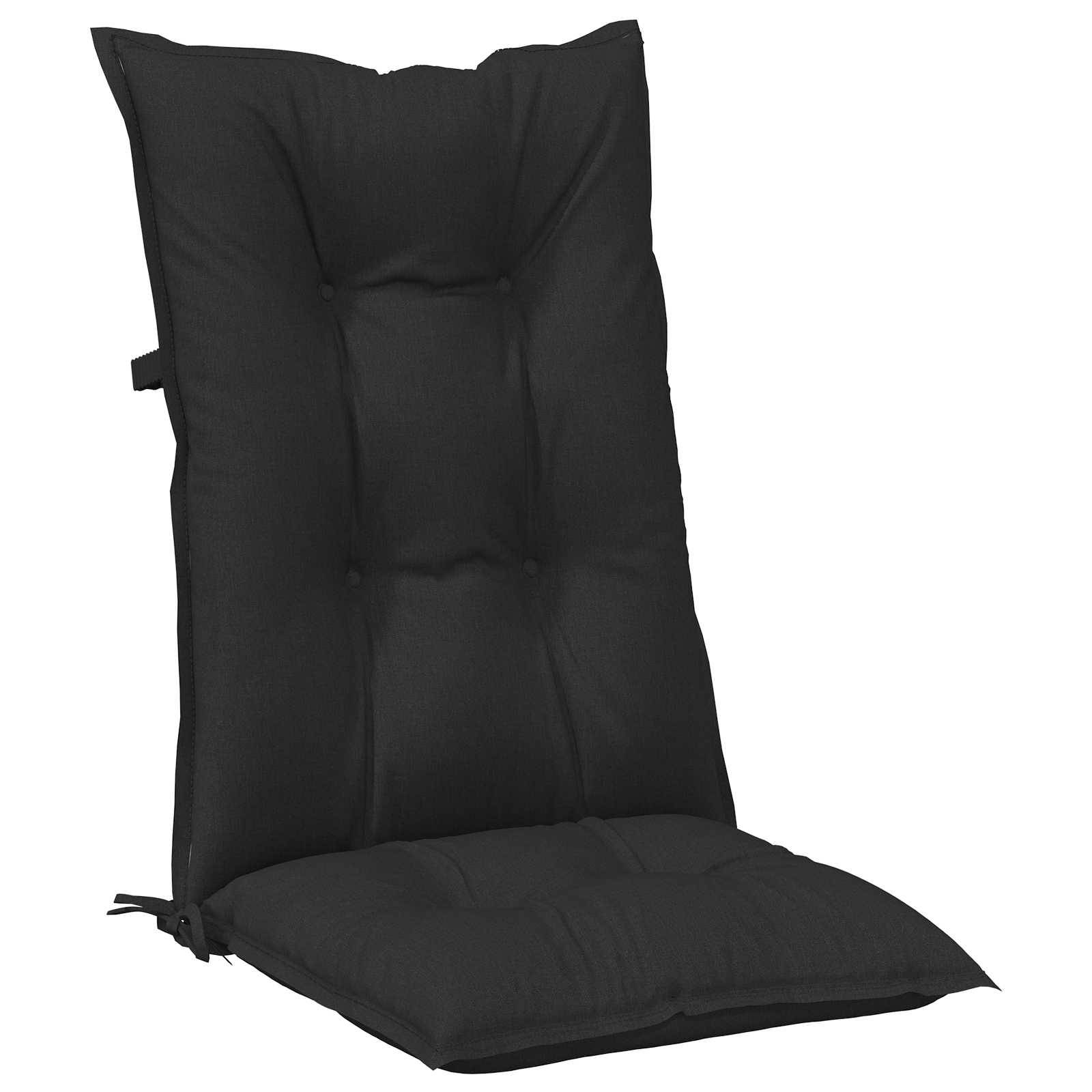 Coussins de chaise dossier haut polyester mélange noir 120 x 50 x 7 cm - PANGIVO - Image 6