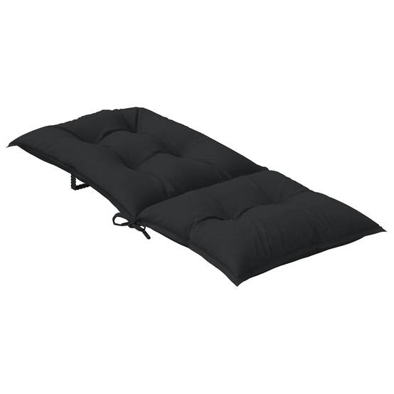 Coussins de chaise dossier haut polyester mélange noir 120 x 50 x 7 cm - PANGIVO - Image 5