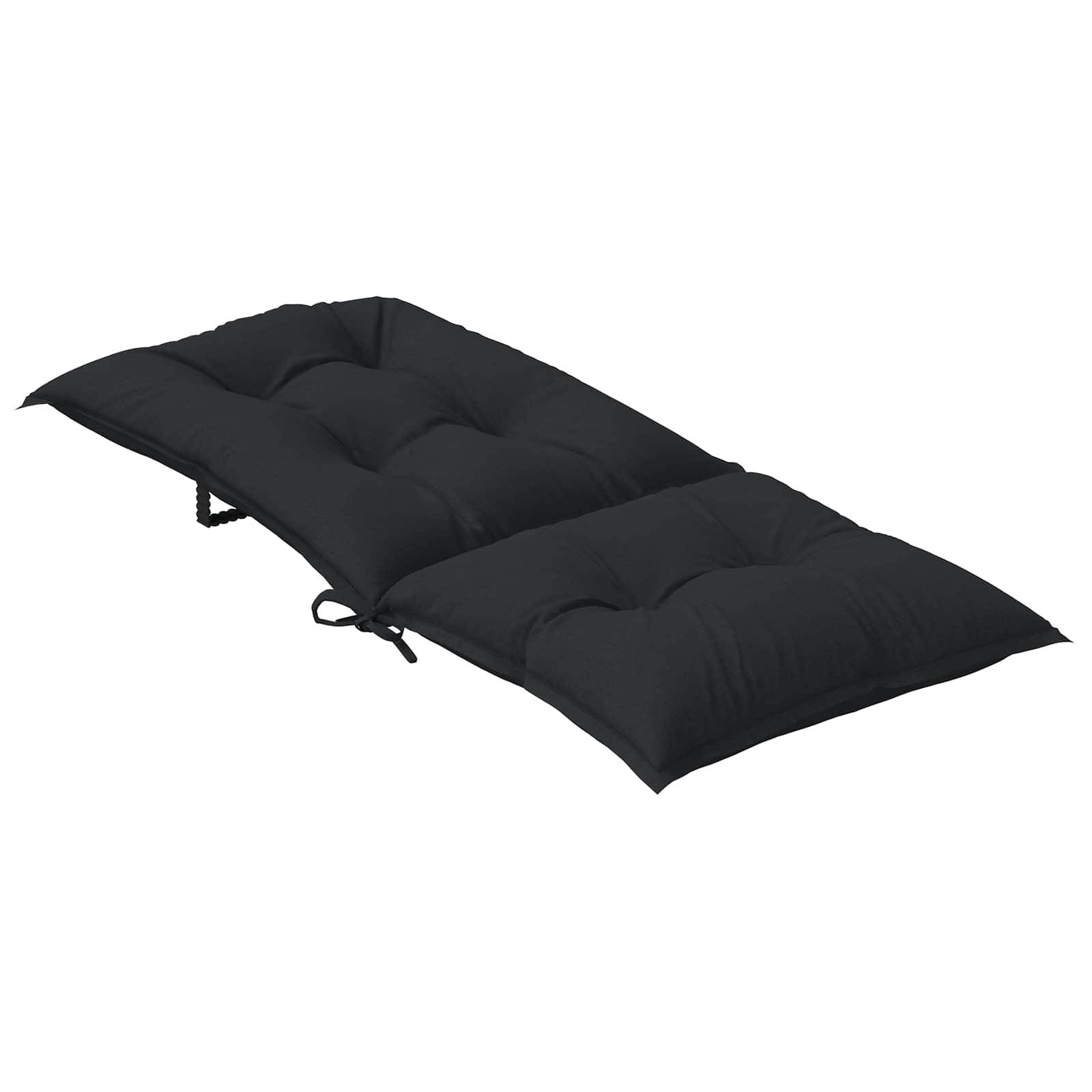 Coussins de chaise dossier haut polyester mélange noir 120 x 50 x 7 cm - PANGIVO - Image 5
