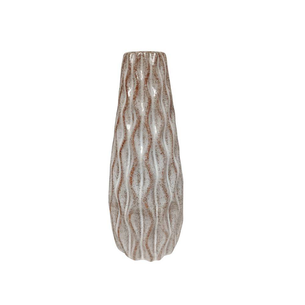 Chemin De Campagne - Vase "Vagues" en céramique - gris / marron Ø.12 x Ht.30,5 cm Chemin de campagne - Image 1