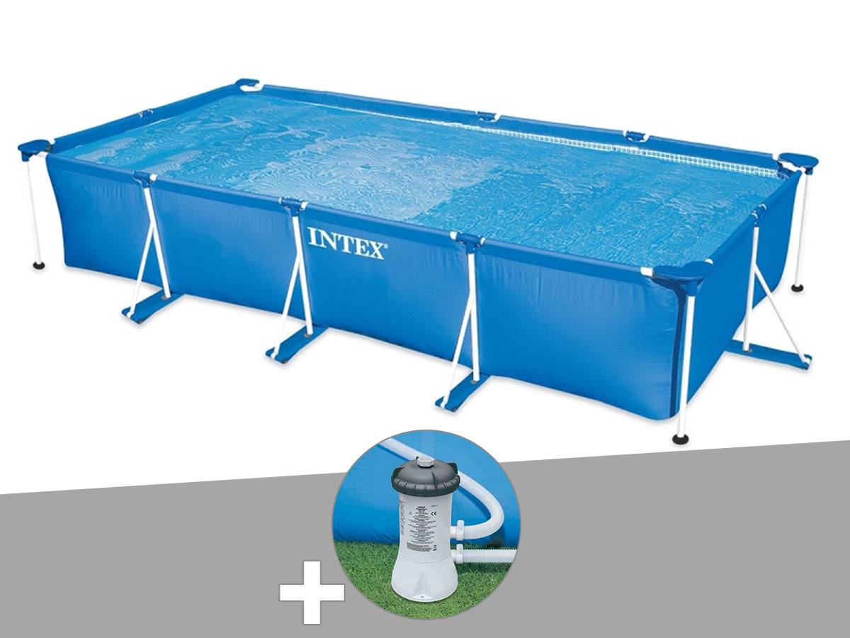 Kit piscine tubulaire rectangulaire Intex 4,50 x 2,20 x 0,84 m + Filtration à cartouche - Imagen 2