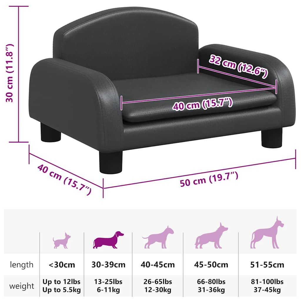 Canapé pour petit chien en similicuir facile à nettoyer salon Noir 50cm – ComfortXL Pet Living - Image 7