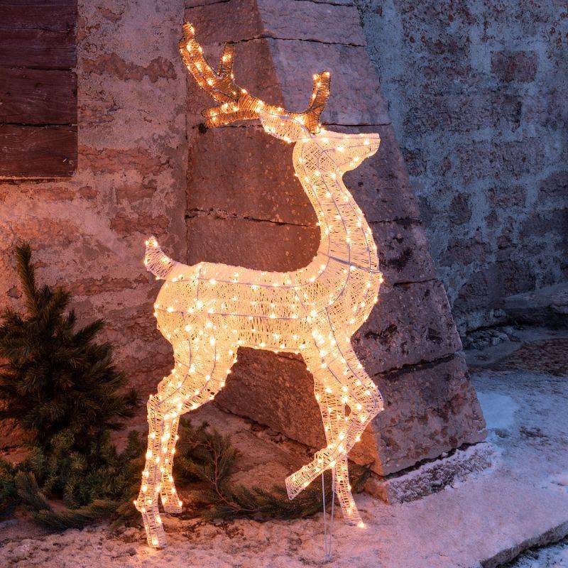 Lotti - Grand Renne lumineux 3D patte levée H160cm 380 LED ambré fixe Smart Connect 31V professionnel Lotti - Imagen 7