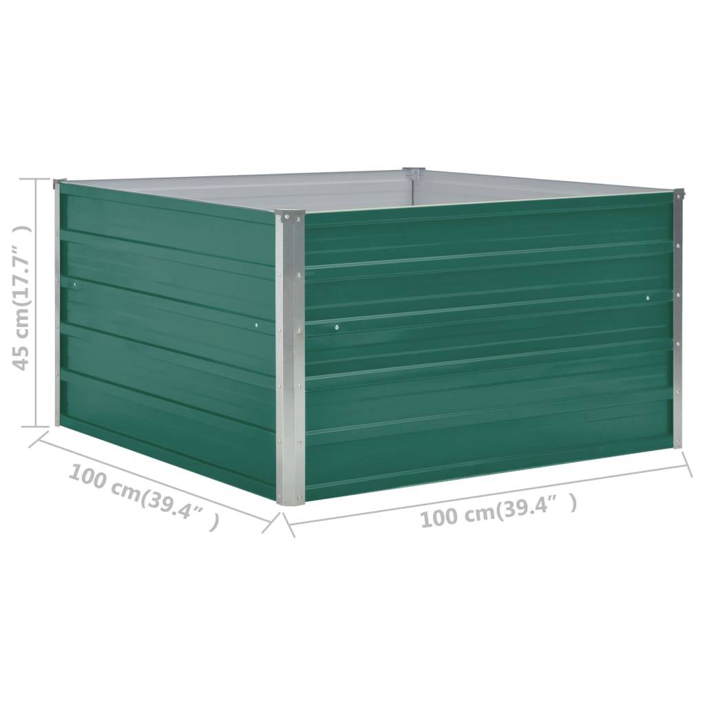Helloshop26 - Jardinière 100 x 100 x 45 cm acier galvanisé vert - Image 5