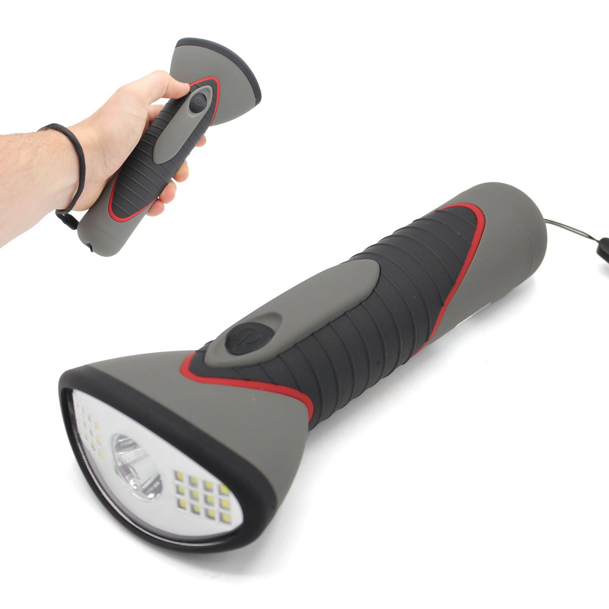 Lampe Torche Focus & Wide - LED Centrale 24 LEDs 4 Modes Soft Touch Portée 30 m - Image 1