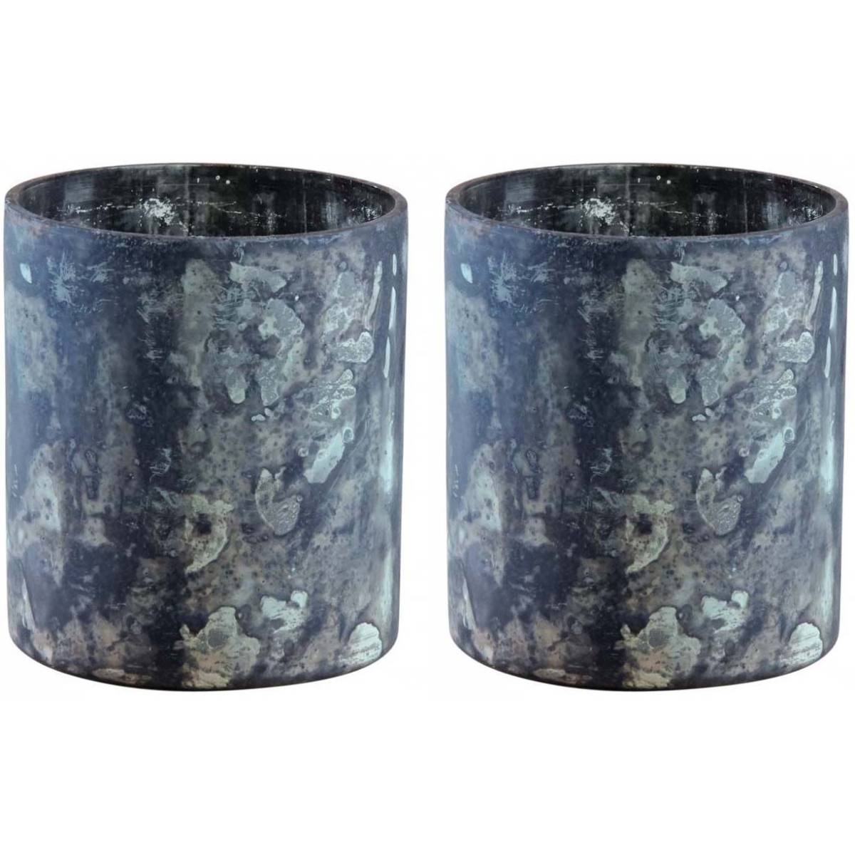 Aubry Gaspard - Photophore en verre oxydé turquoise (Lot de 2) - Imagen 1
