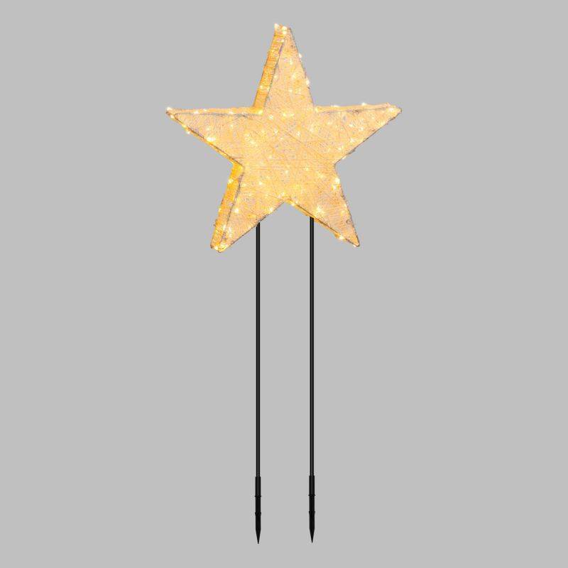 Lotti - Etoile lumineuse à planter à suspendre ou à poser 55CM 120 LED ambré fixe Fil tressé crème 31V Lotti - Imagen 9