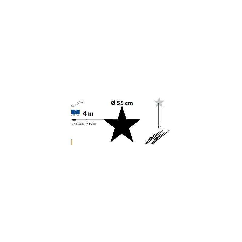 Lotti - Etoile lumineuse à planter à suspendre ou à poser 55CM 120 LED ambré fixe Fil tressé crème 31V Lotti - Imagen 3