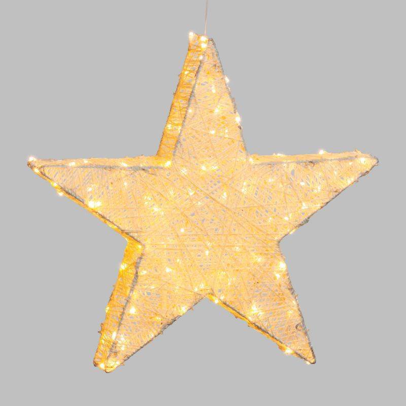 Lotti - Etoile lumineuse à planter à suspendre ou à poser 55CM 120 LED ambré fixe Fil tressé crème 31V Lotti - Imagen 1