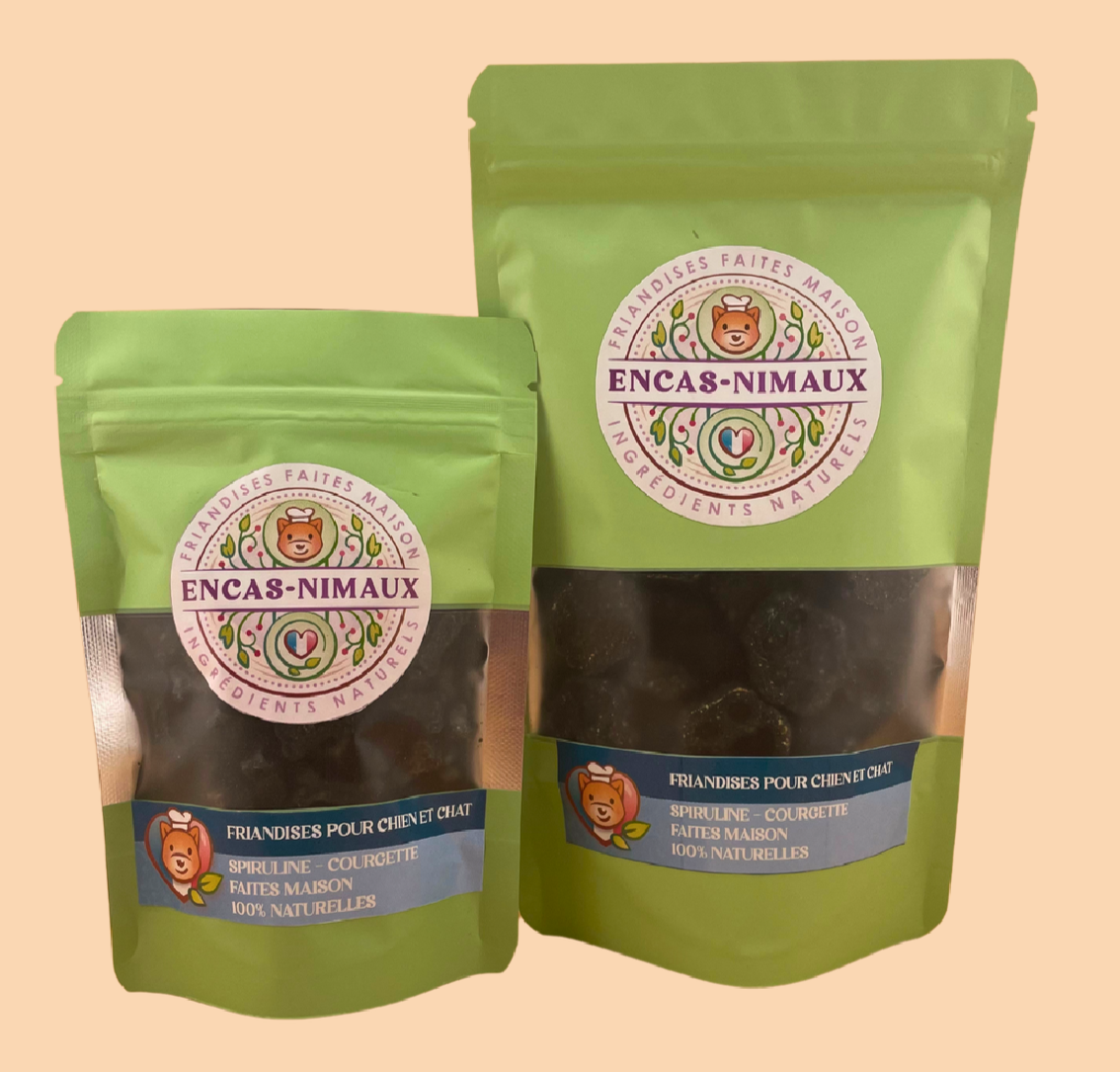 Encas-Nimaux - Friandises Naturelles Végétales Spiruline & Courgette - Imagen 1