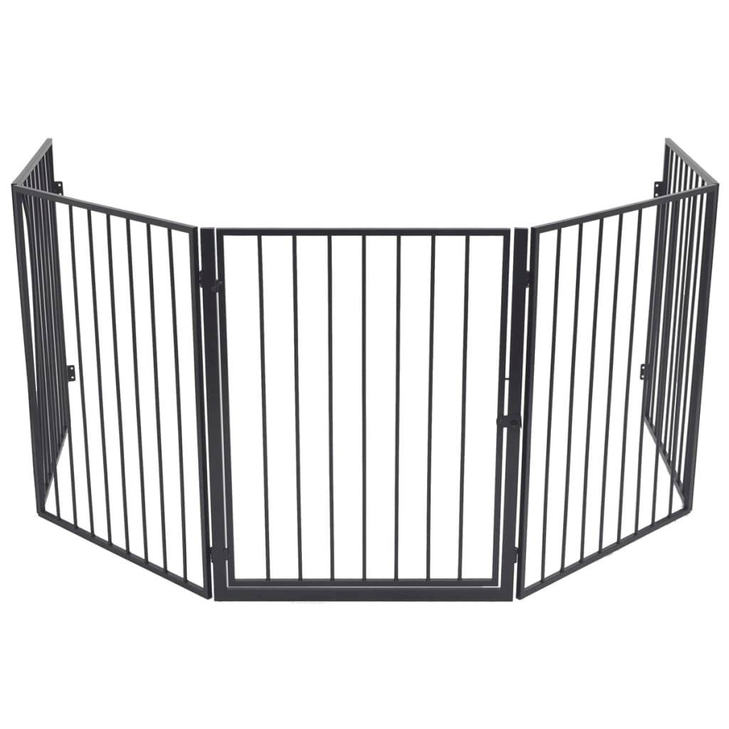 ComfortXL - Barrière de sécurité cheminée pour animaux Acier robuste avec portillon accès facile 76 cm Noir - ComfortXL Outdoor Living - Image 3