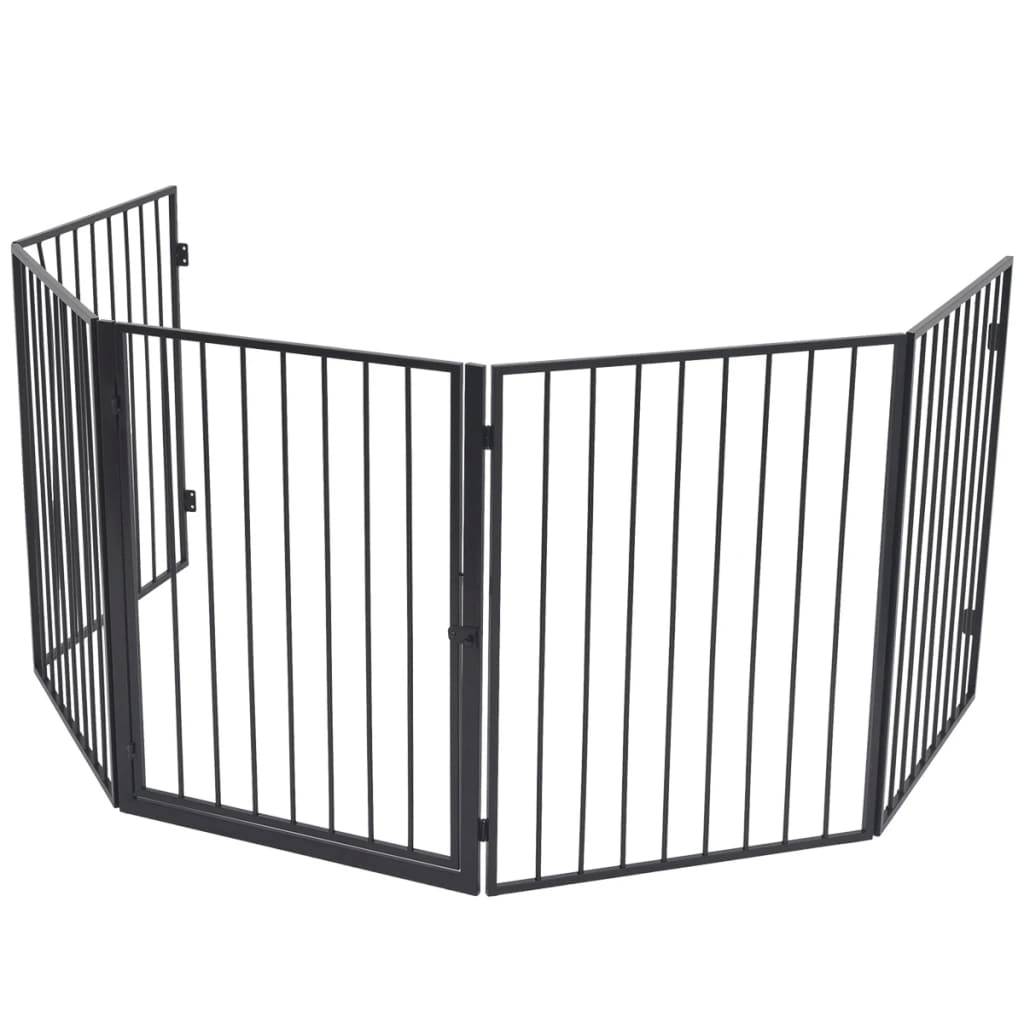 ComfortXL - Barrière de sécurité cheminée pour animaux Acier robuste avec portillon accès facile 76 cm Noir - ComfortXL Outdoor Living - Image 2