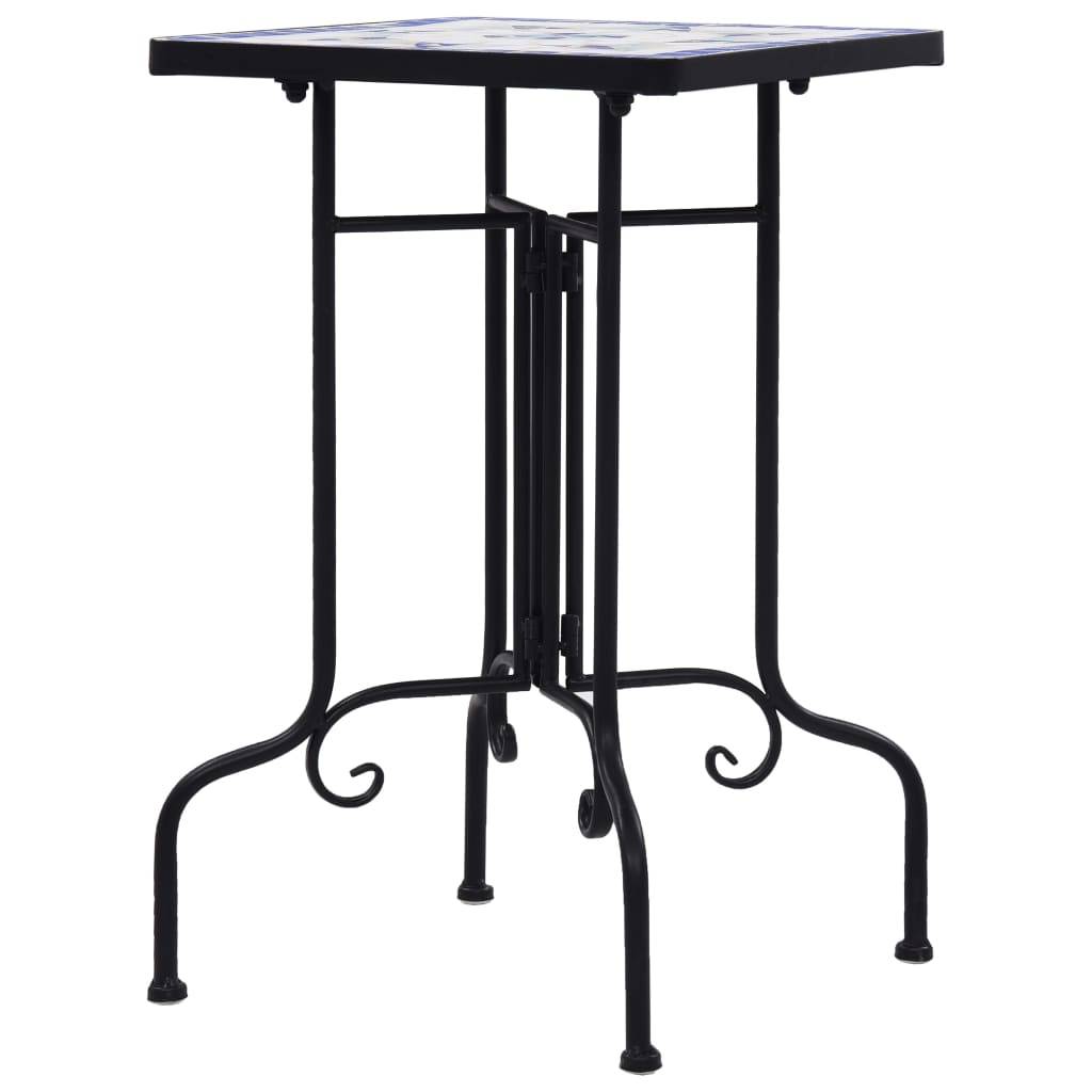 Maison Chic - Table de jardin - Table de bistro mosaïque bleu et blanc Céramique HL903 - Image 3