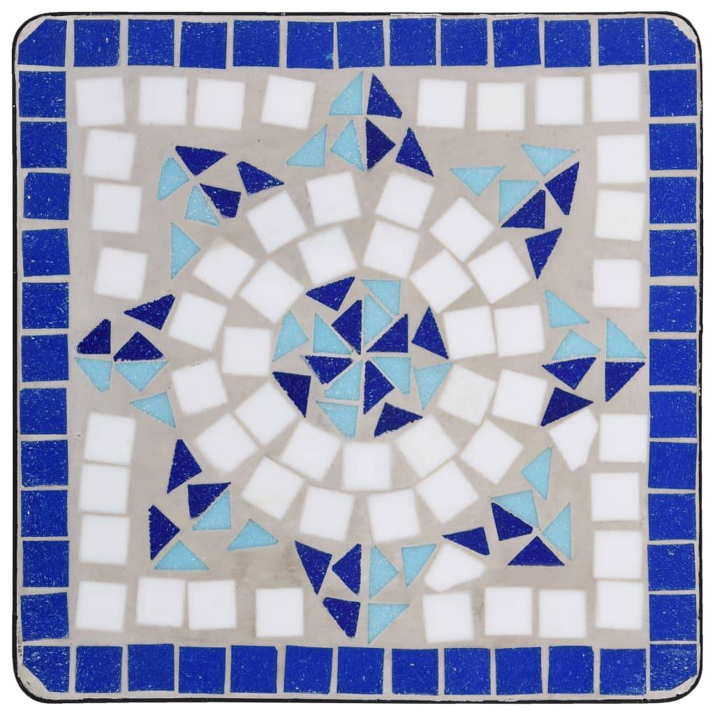 Maison Chic - Table de jardin - Table de bistro mosaïque bleu et blanc Céramique HL903 - Image 4