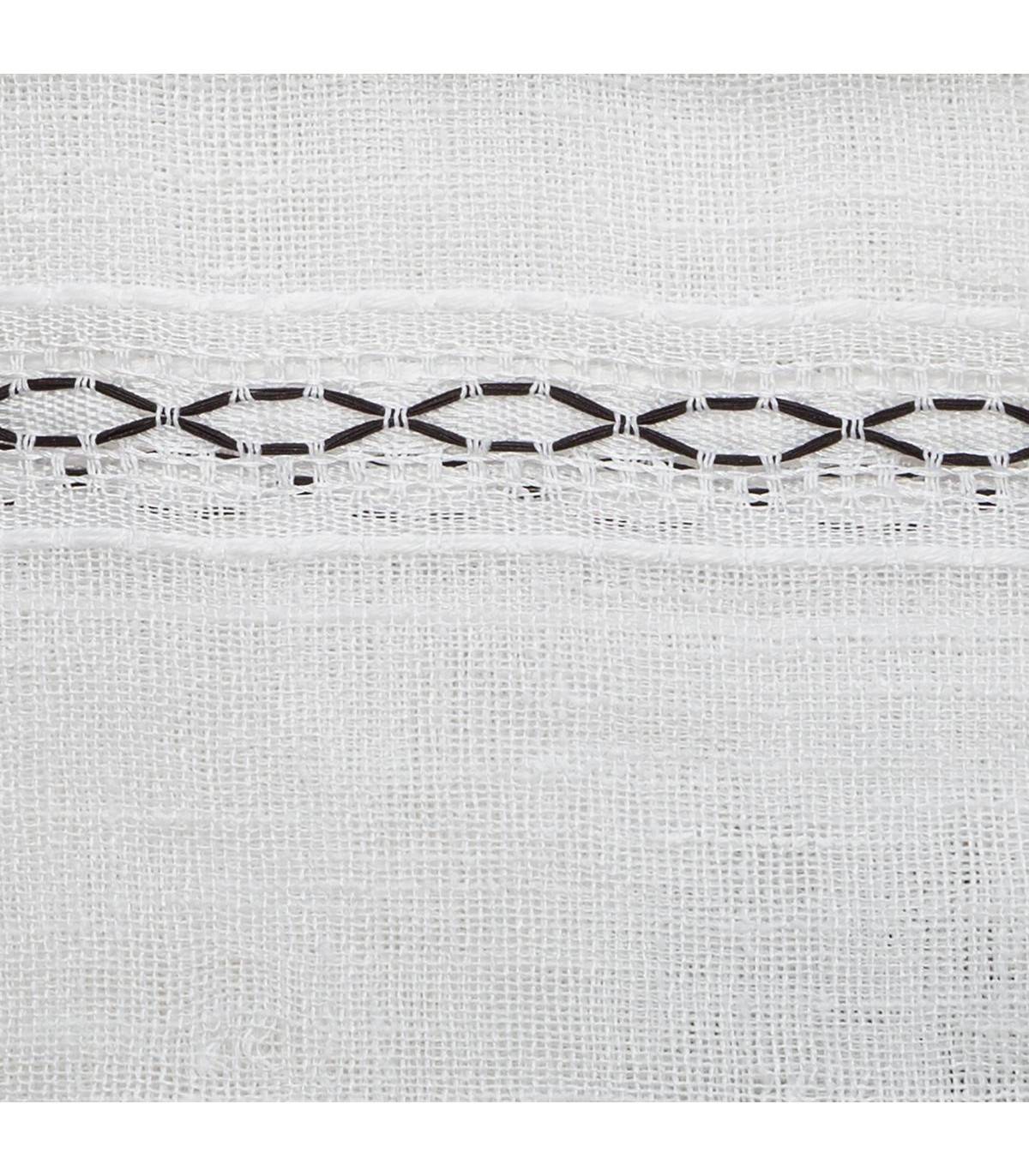 Voilage à œillets Blanc  avec lignes horizontales 140 x 240 cm - Imagen 3