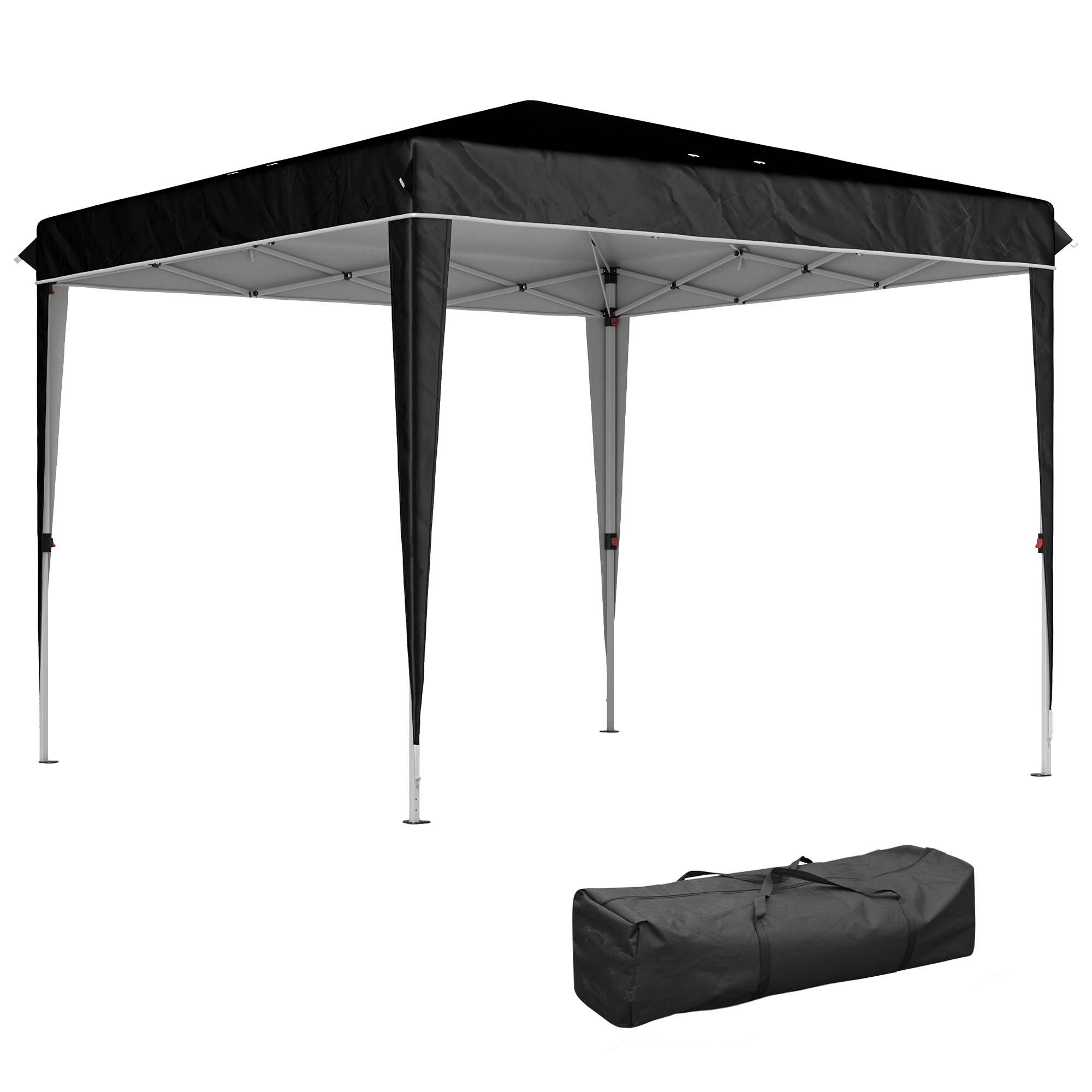 ComfortXL - Tonnelle pliante métal tissu Oxford jardin protection UPF50+ hauteur réglable 3x3m noir - ComfortXL Outdoor Living - Image 1