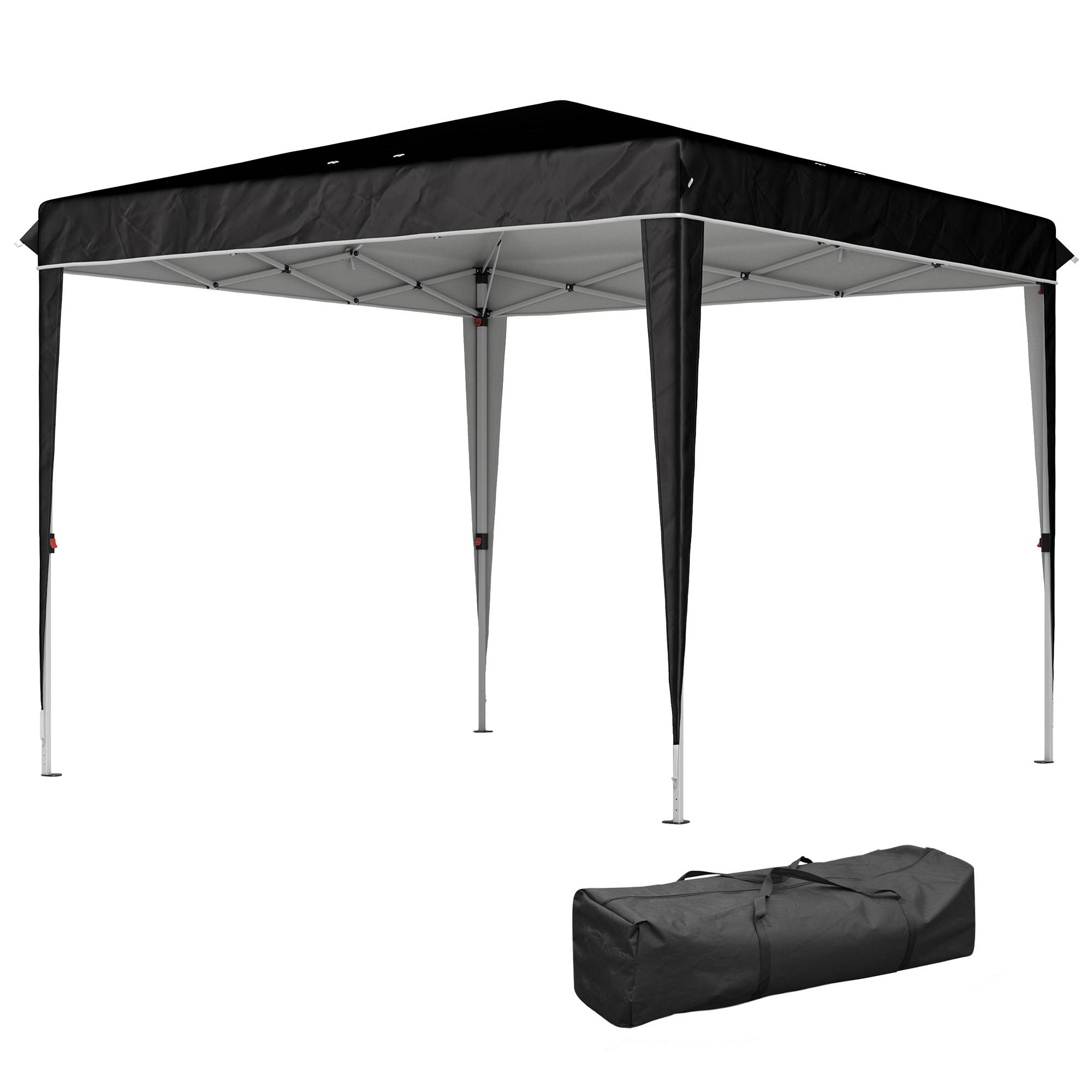 ComfortXL - Tonnelle pliante métal tissu Oxford jardin protection UPF50+ hauteur réglable 3x3m noir - ComfortXL Outdoor Living - Image 2