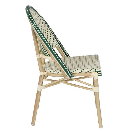 Oviala - Chaise de terrasse bistrot parisien en aluminium et rotin vert foncé Marais - Oviala - Imagen 2