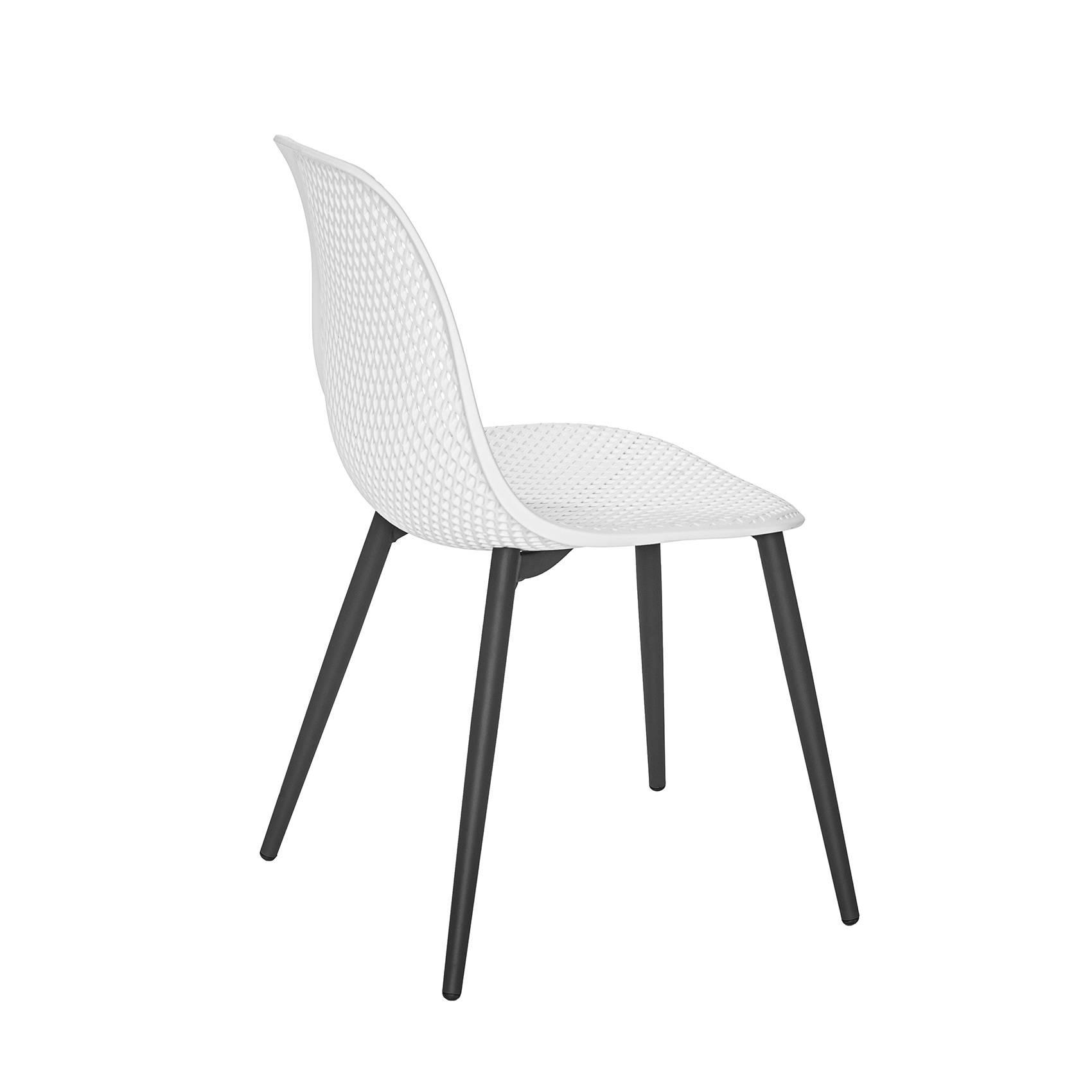 Lot de 2 chaises exterieur en résine tressée - JARDILINE - Aluminium/Résine - Blanc - Imagen 2