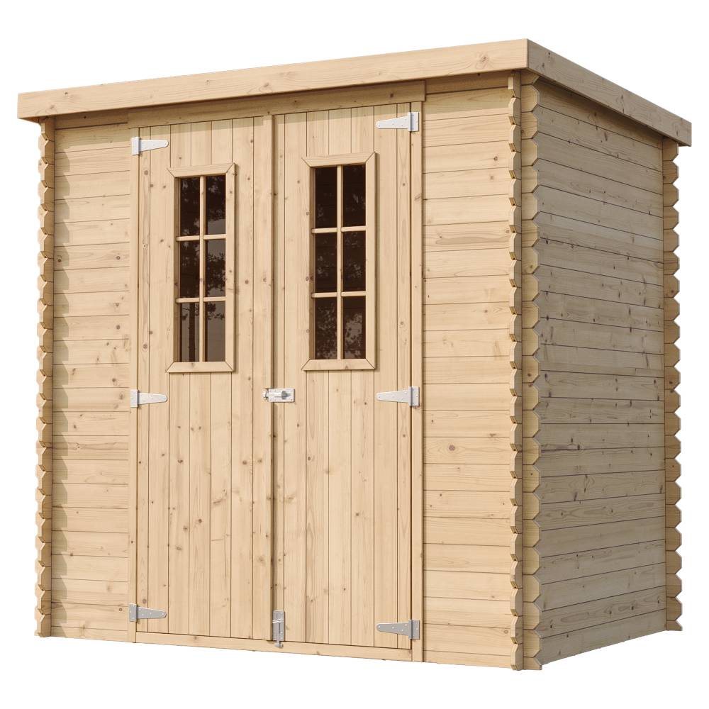 Timbela - Abri de jardin en bois l204xL142xH200 cm / 2.22 m² - Stockage extérieur - Petit abri à outils, Local à vélos - 19 mm d’épaisseur - Timbela M311C - Image 4
