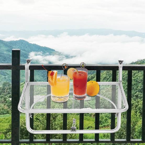 Table de Balcon Suspendue Pliable Vert Menthe, Balconnière Réglable en Acier 60x39cm, Design et Pratique – ComfortXL Outdoor Living Table de Balcon Suspendue Pliable Vert Menthe, Balconnière Réglable en Acier 60x39cm, Design et Pratique – ComfortXL Outdoor Living