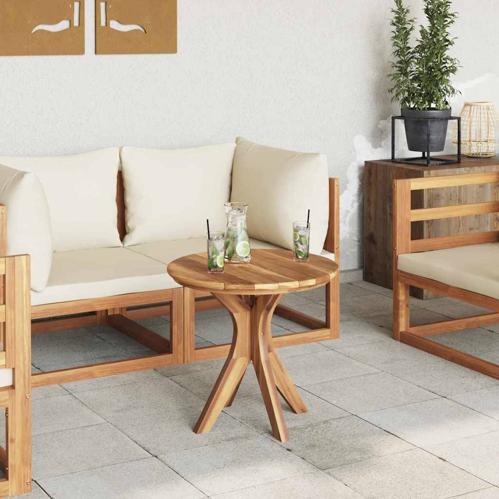 ComfortXL - Table d'Appoint de Jardin Ronde Ø55cm en Bois de Teck Massif, Table d'Extérieur pour Balcon, Terrasse et Patio – ComfortXL Outdoor Living - Image 4