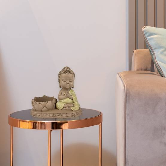 Zen Light - Statue Bougeoir CH03 - Figurine Zen- Porte-Bonheur Positivité -Porte bougie- Cadeau Mignon et Spirituel -H 11,5cm – Zen'Light - Image 5