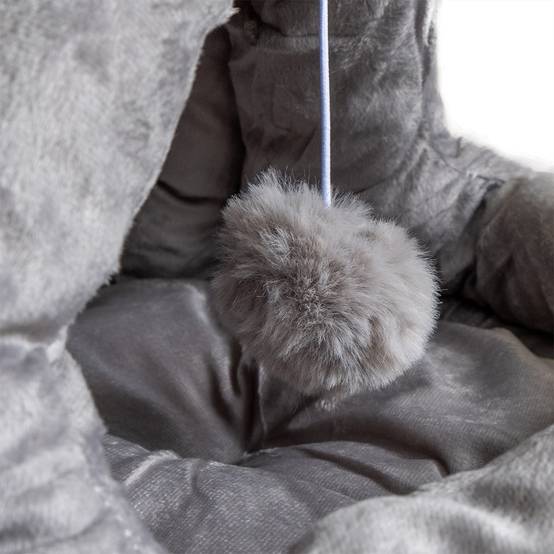 Panier pour chat avec Coussin Lavable Niche avec balle Grotte Cabane Rembourrée Douillet KZ GARDEN - Imagen 5