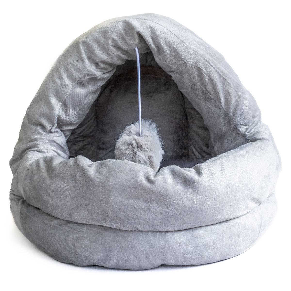 Panier pour chat avec Coussin Lavable Niche avec balle Grotte Cabane Rembourrée Douillet KZ GARDEN - Imagen 2