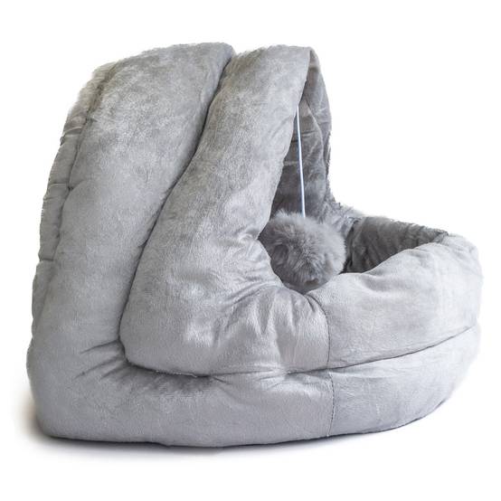 Panier pour chat avec Coussin Lavable Niche avec balle Grotte Cabane Rembourrée Douillet KZ GARDEN - Imagen 4