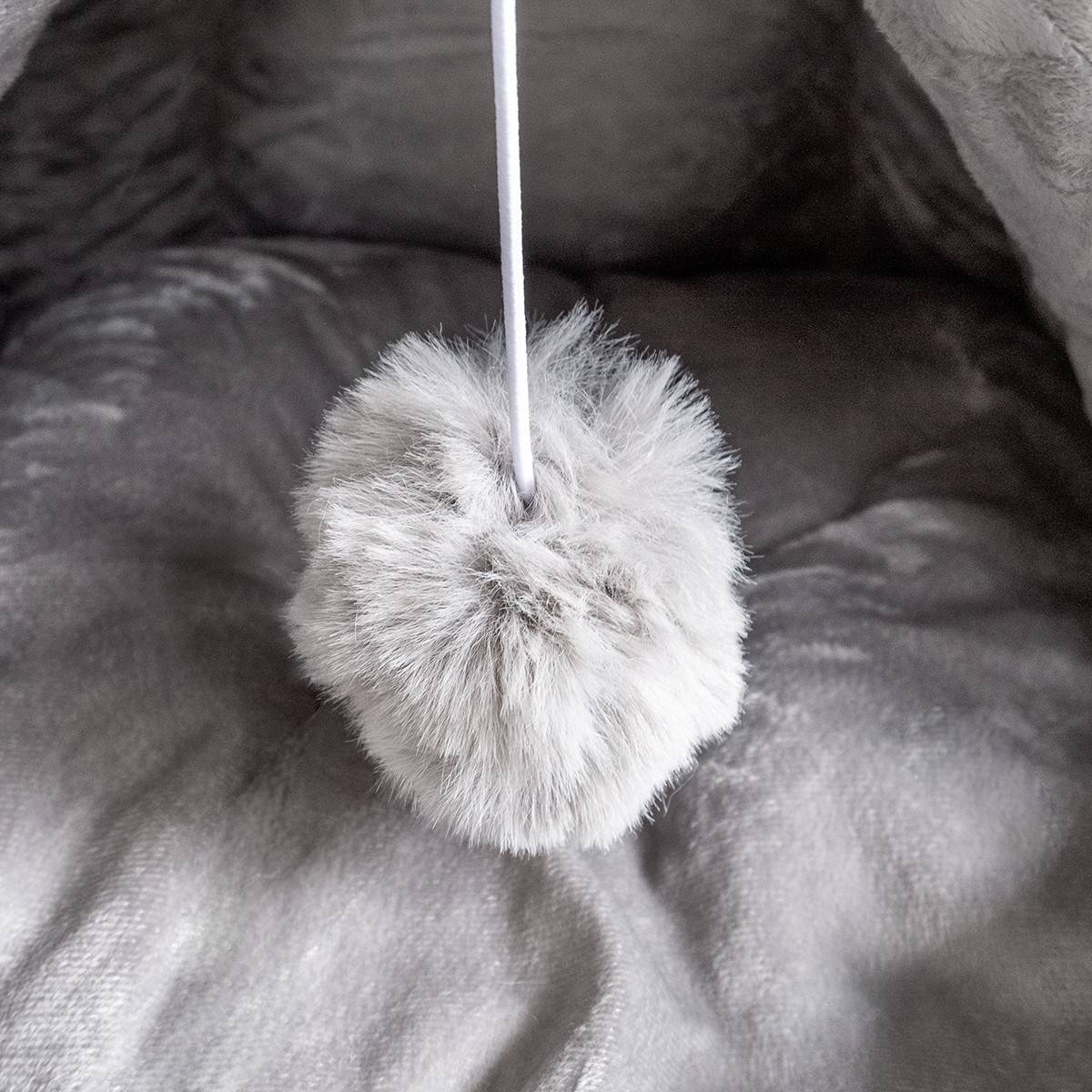 Panier pour chat avec Coussin Lavable Niche avec balle Grotte Cabane Rembourrée Douillet KZ GARDEN - Imagen 3