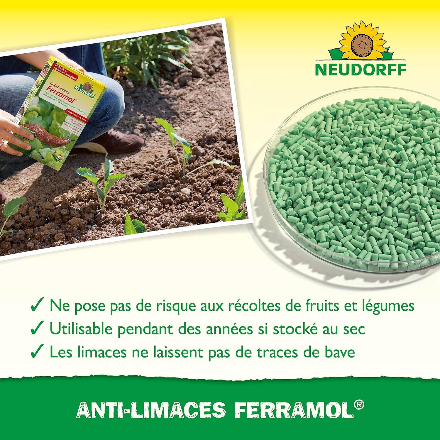 NEUDORFF - Anti-Limaces Ferramol | Protection contre les escargots dans jardin et potager. Approprié pour l'agriculture biologique et sans danger - Image 4