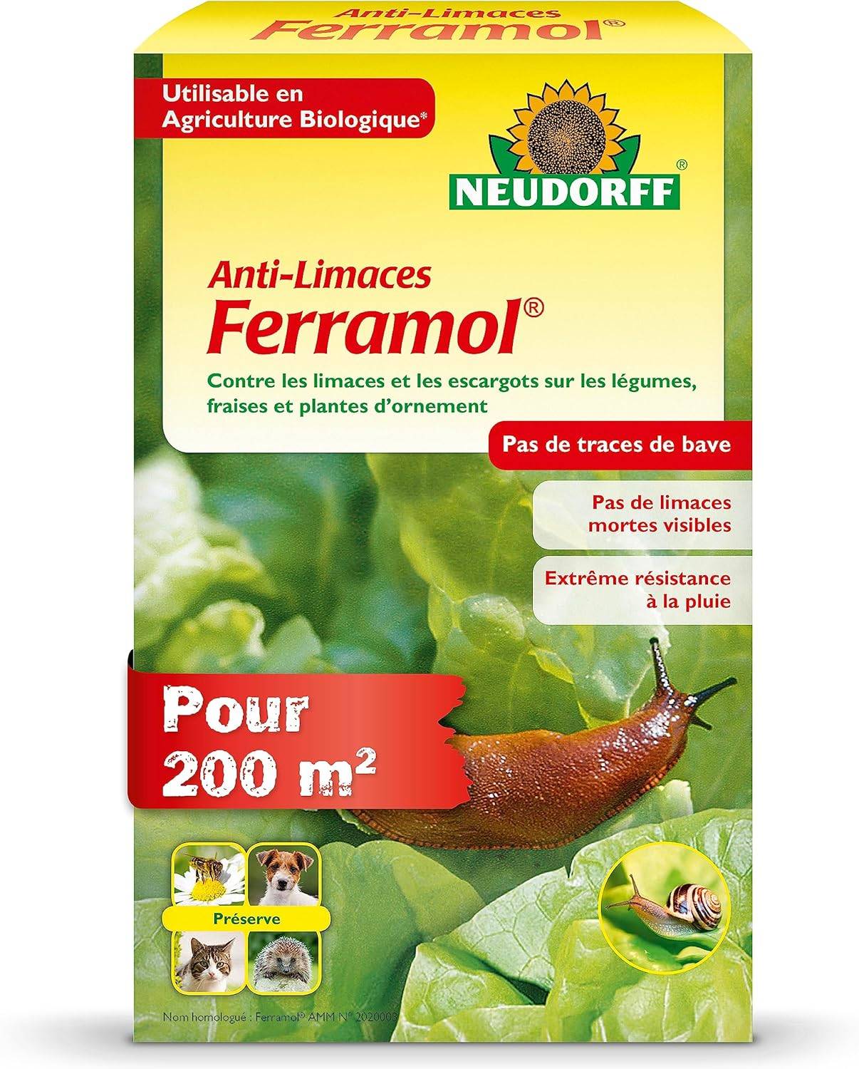 NEUDORFF - Anti-Limaces Ferramol | Protection contre les escargots dans jardin et potager. Approprié pour l'agriculture biologique et sans danger - Image 1