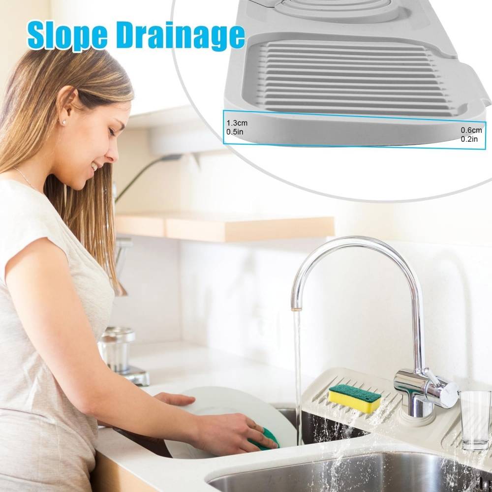 Tapis Anti-Éclaboussures Évier Silicone Noir - 76 X 14,5 Cm - Protection Plan De Travail Cuisine & Salle De Bain