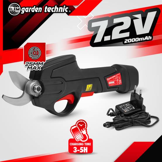 Elem Garden Technic - Sécateur rechargeable 7.2V lithium livré avec batterie intégrée et chargeur - Elem Garden - Image 2