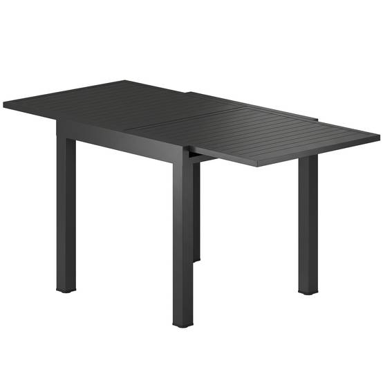 Table de jardin extensible aluminium noir 80-160 x 80 x 75 cm - PANGIVO - Image 2