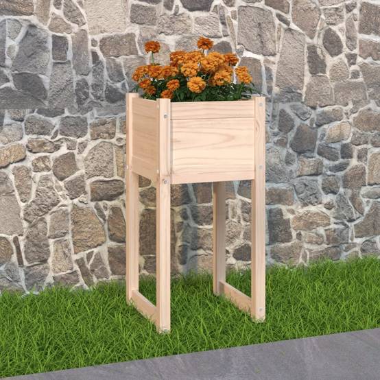 Jardinière - Bac à fleurs - Pot de fleurs 40x40x81 cm Bois massif de pin - Image 2