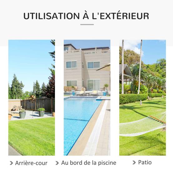 Fauteuil suspendu macramé coton jardin dossier rond enveloppant 80cm beige - ComfortXL Outdoor Living - Image 9
